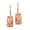 Amazon Chamfered Princess Square Diamond Colorful Earrings Sapphire Ear Hooks