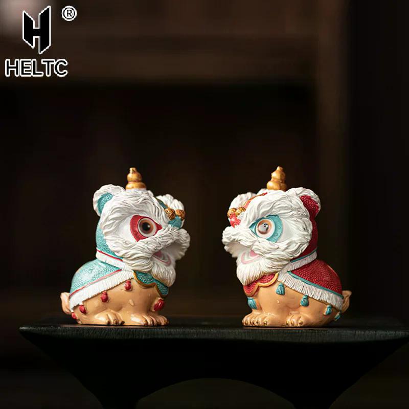 Animaletto da tè che cambia colore, Danza del Leone, Decorazione Auspiciosa per Tavolino da Tè, Danza del Leone, Nuovo Stile Cinese Animaletto da Tè per la Casa, Bambola Portafortuna