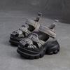 Jieshu Summer New Niche Style Muffin and First-layer Cowhide Sandals Comfortable Woven Breathable Retro Women's Shoes
