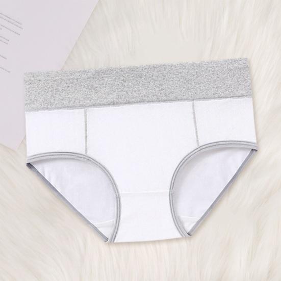 Women Plug Size Briefs High Waist Patchwork Color Breathable Panties Thicken Hip Lifting Soft Underpants