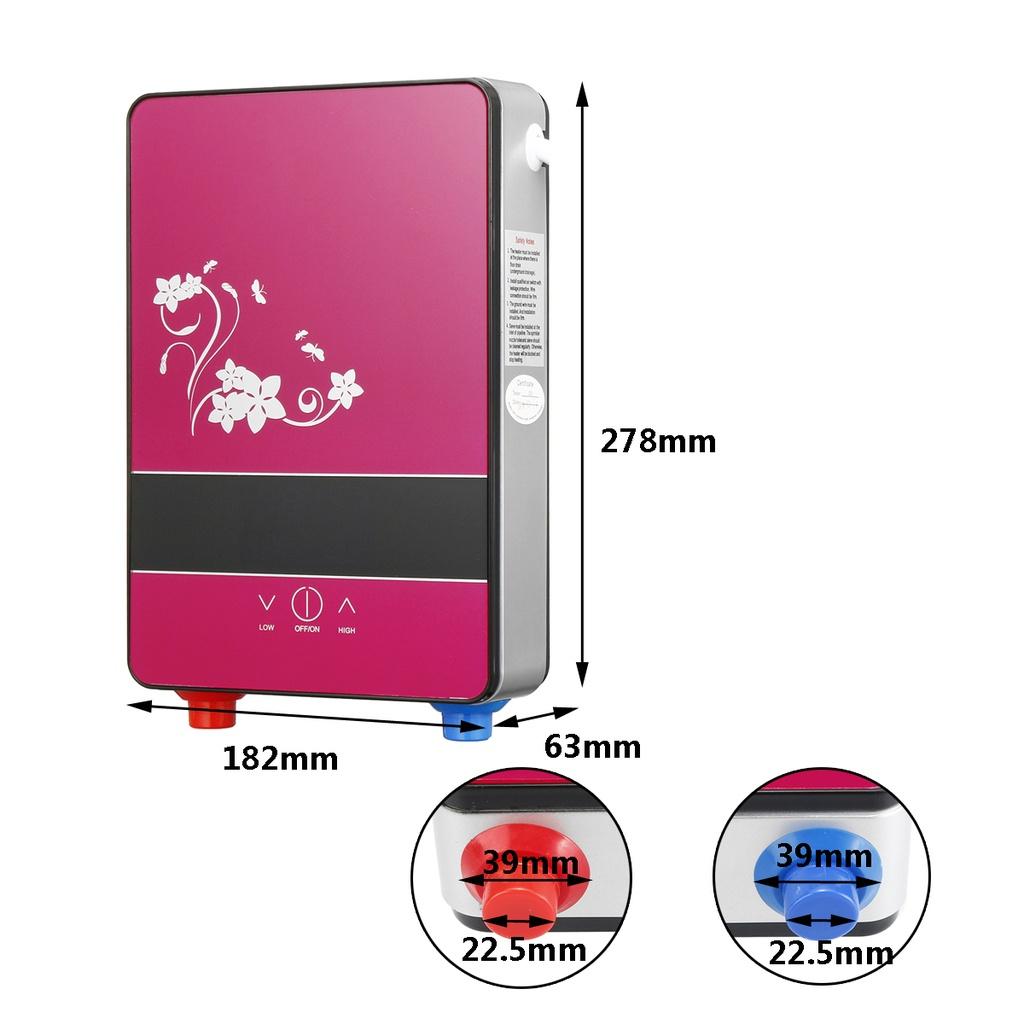 6500W 220V/50Hz Electric Hot Water Heater Tankless Instant Heating Set Overheating Protection Constant Temperature With Shower Nozzle