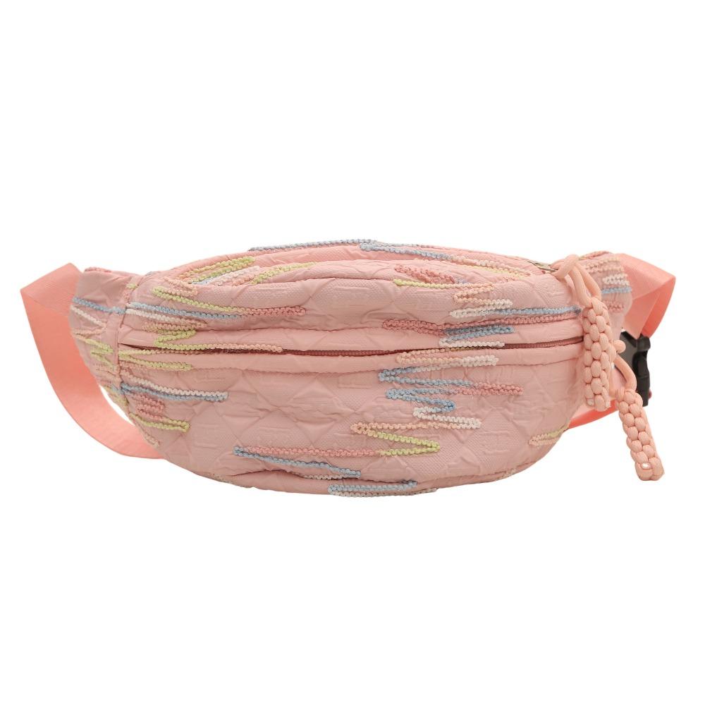 

Canvas Single Shoulder Bag Large Capacity Sports Waist Bag Fashion Nylon Chest Bag Cycling розовый