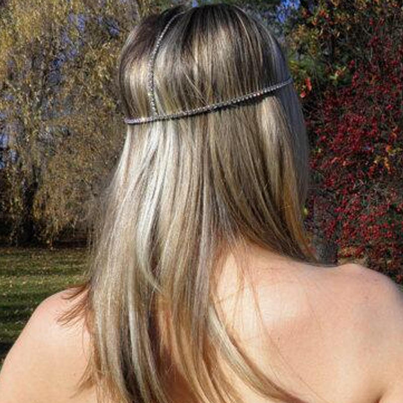Headgear, Bohemian Headband, Metal Fringed Chain, Women'S Headrope, Rhinestone Multi-Layer Hair Accessories.