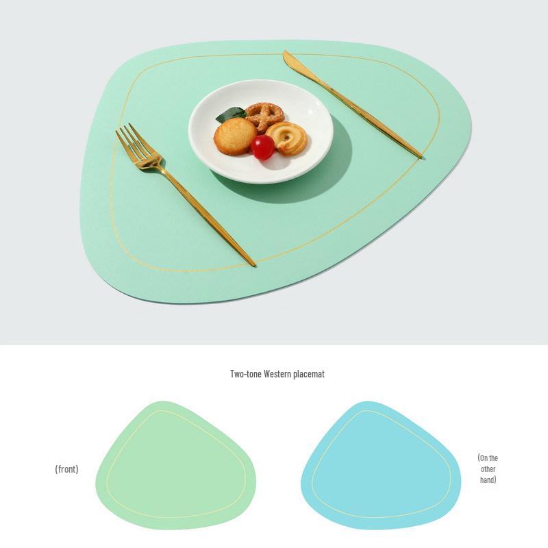 Bordmatte i nordisk stil, dobbeltlag, uregelmessig, varmebestandig, oljebestandig, PVC-lær