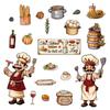 Kitchen Wall Decals, Self-Adhesive Food Stickers for Dining Room Home Decor