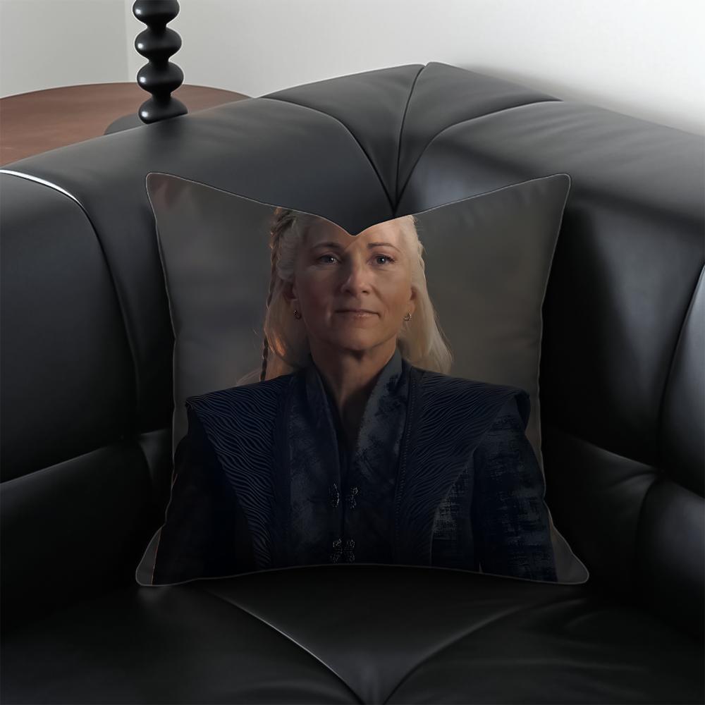rRhaenys Targaryen Pillow TV Drama Cushion Cover Pillow Case Antidustmite Invisible zipper silky plush cushion