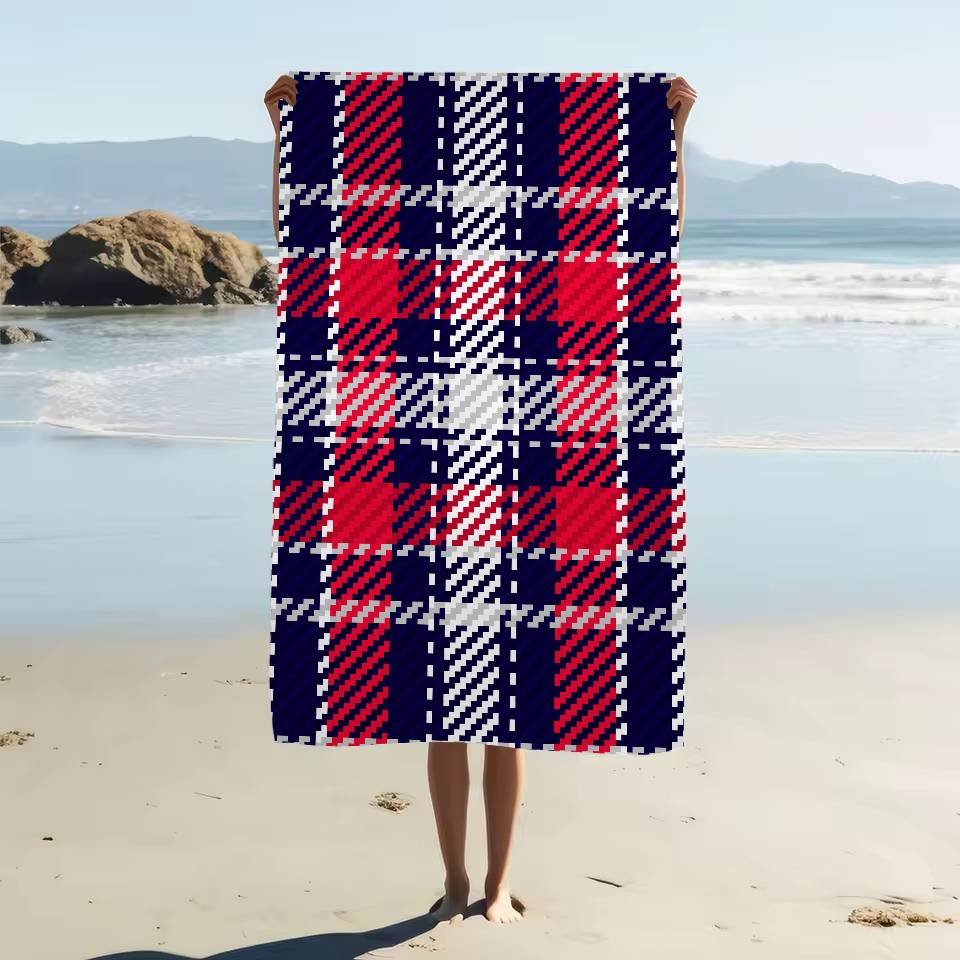 Schottischer Tartan-Print Mikrofaser Strandtuch Saugfähig Schnelltrocknend Weich Yoga Schwimmen Resort Bergsteigen Handtuch