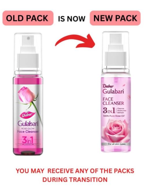 Dabur Gulabari Rose Glow Face Cleanser 100 Ml Pack Of 1, Hydrating Toner & Moisturizer