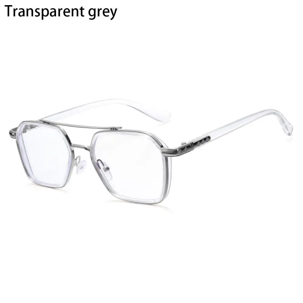 Reduces Eye Strain Vintage Polygon Double Frame UV Protection Reading Glasses Anti Blue Light Flat Mirror Eyewear Eyeglasses