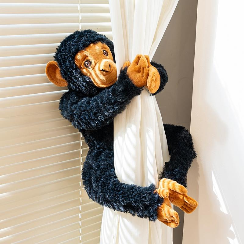 Nouvelle Décoration Accompagne 1 Pièce 50cm Peluches Orang-outan Noirs Douces Peluches Dessin Animé Singe Poupée Oreiller Câlin Pour Cadeaux d'Anniversaire