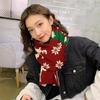 Versatile Red Snowflake Reindeer Scarf: Women's Winter Antler-Themed Warm Neck Warmer.