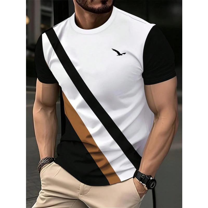 A Men's Personalized Pattern Printed Short-sleeved T-shirt for Comfortable and Breathable Summer Wear