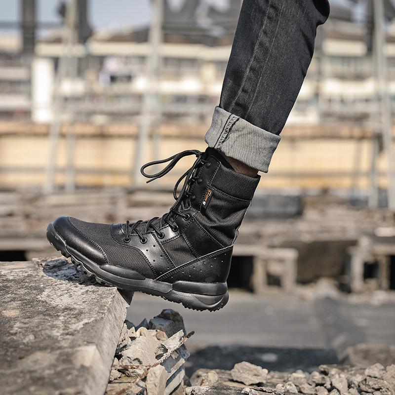 

дышащие боевые ботинки высокие армейские ботинки для пустыни мужские и женские ботинки для сил специального назначения на открытом воздухе сетчатые тактические ботинки песочного цвета 42