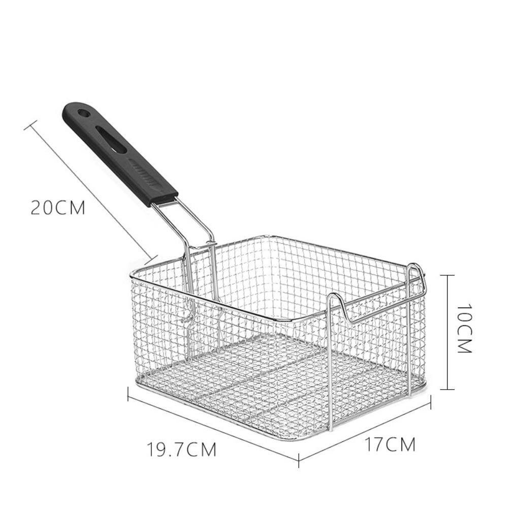 Stainless Steel Frying Mesh Basket Square French Fries Frame Frying Net for Fry Chicken Fries
