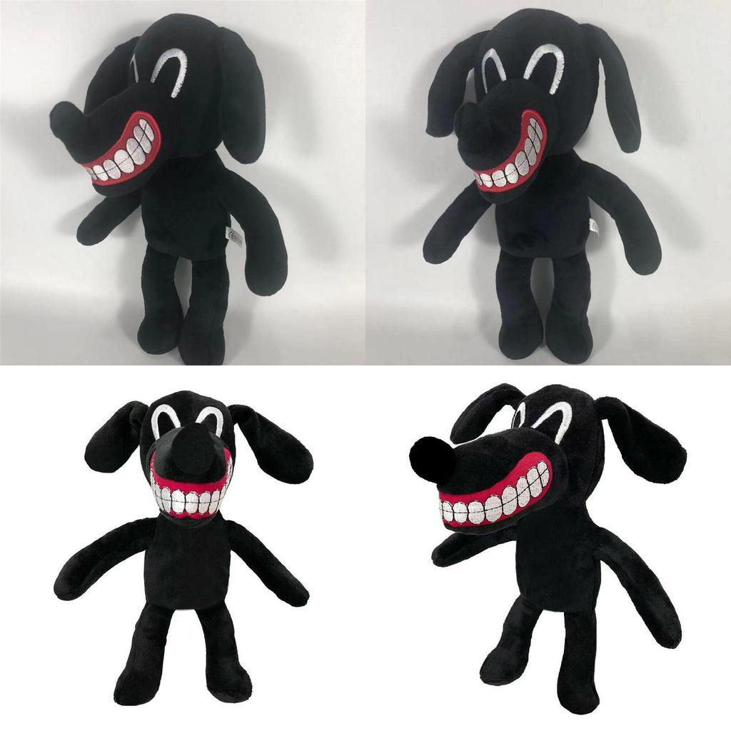 Soft And Cuddly Cartoon Siren Head Horror Black Dog Plush Doll Perfect Xmas Gift