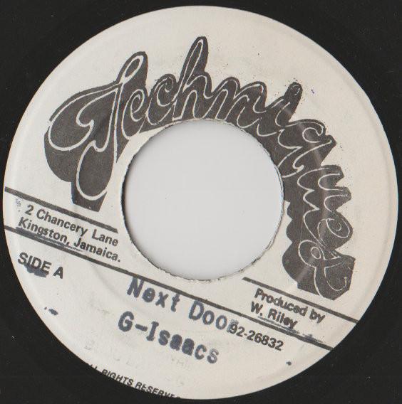 

7-дюймовая пластинка GREGORY ISAACS - Next Door НЕТ Никаких Техник Япония Регги, Ска и Даб Б/У