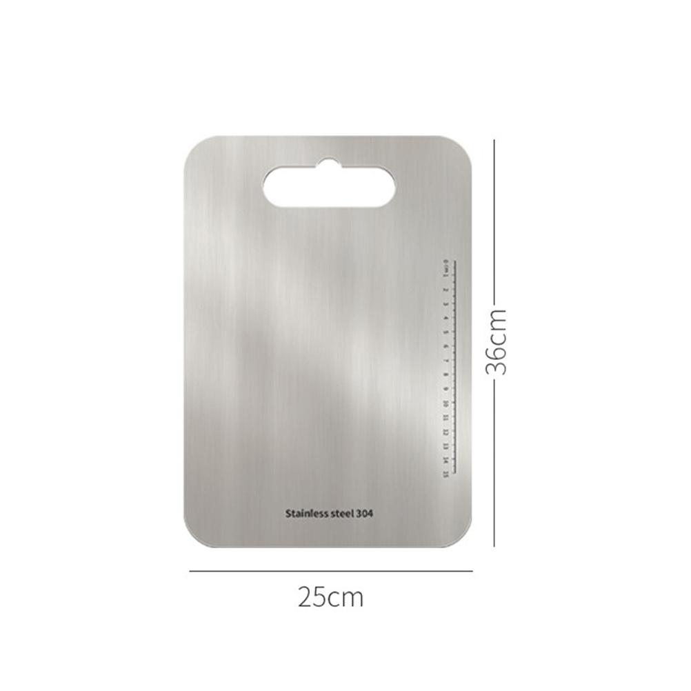 Schneidebrett aus Edelstahl 30x20cm Rostfrei Wasserdicht Formstabil Spülmaschinenfest Küchenhackblock Backbrett