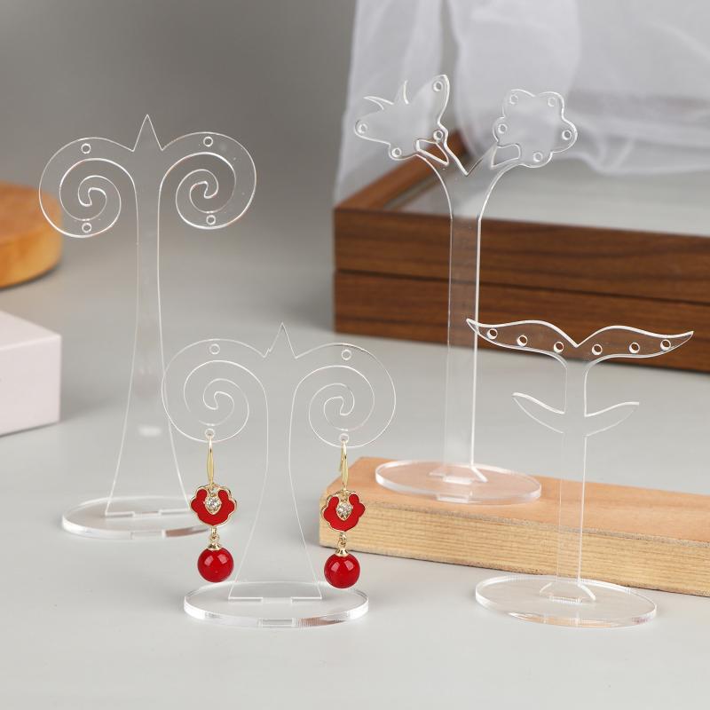 3Pcs/set Clear Acrylic Earring Display Stand Transparent Stud Dangle Earrings Display Rack For Jewelry Showcase Organizer Holder