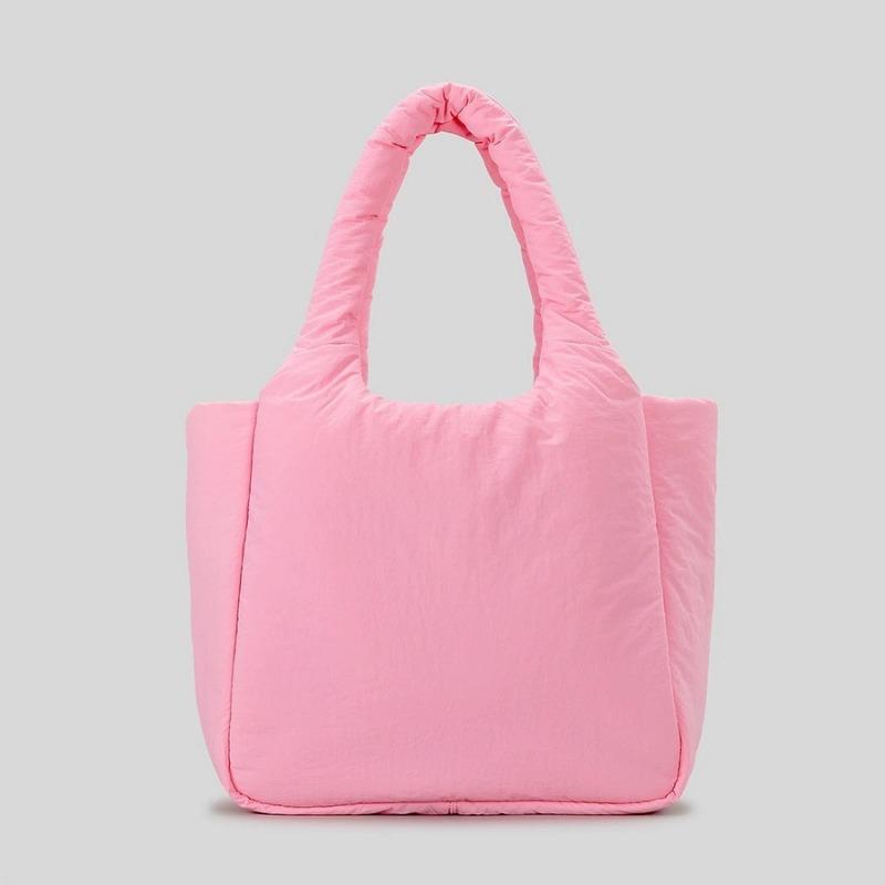 

Cloud Bag Fashionable Underarm Tote Bag Quilted Cotton-filled Down Single-shoulder Bag рожевий