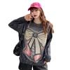 2024 Autumn Women's Sequin Bowknot Loose Knit Hoodie Sweater