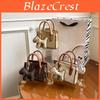 Canvas Vintage Print Small Square Bag With Zipper Closure For Daily Use