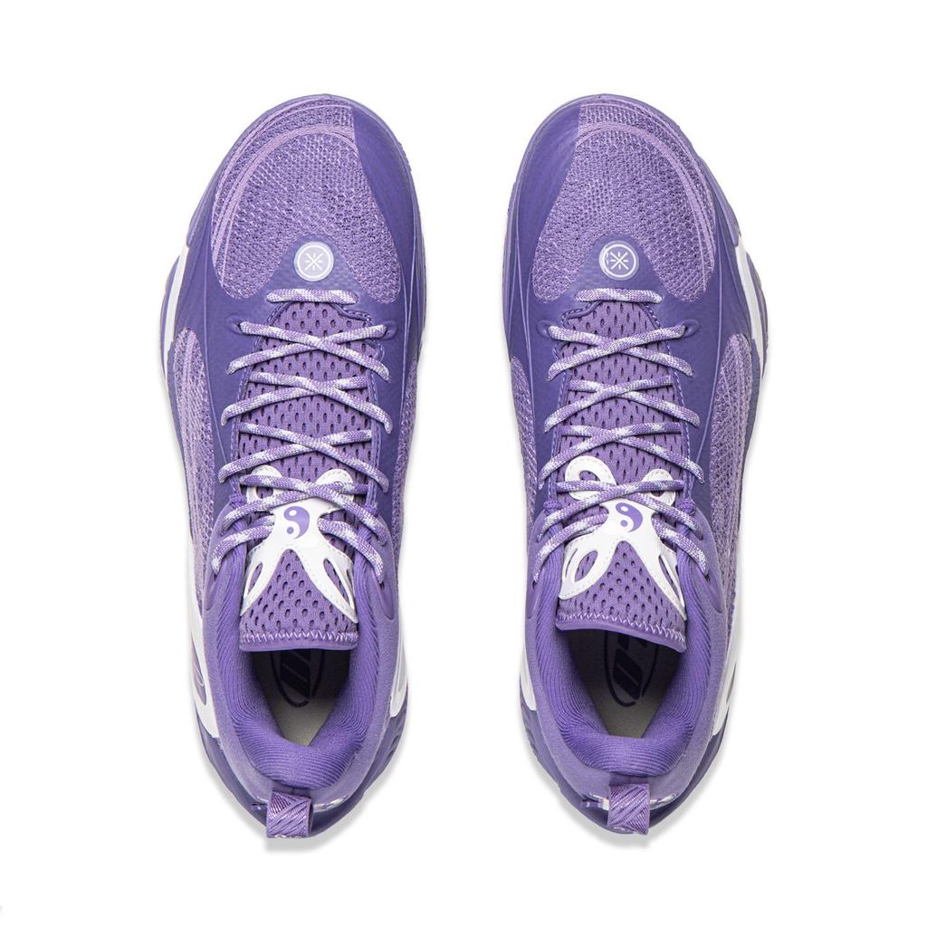 Li Ning DLO1 Ammortizzazione Antiscivolo Resistente all'Abrasione Grip Elastico Scarpe da Basket Basse da Uomo Viola Campanula ABPV009-8