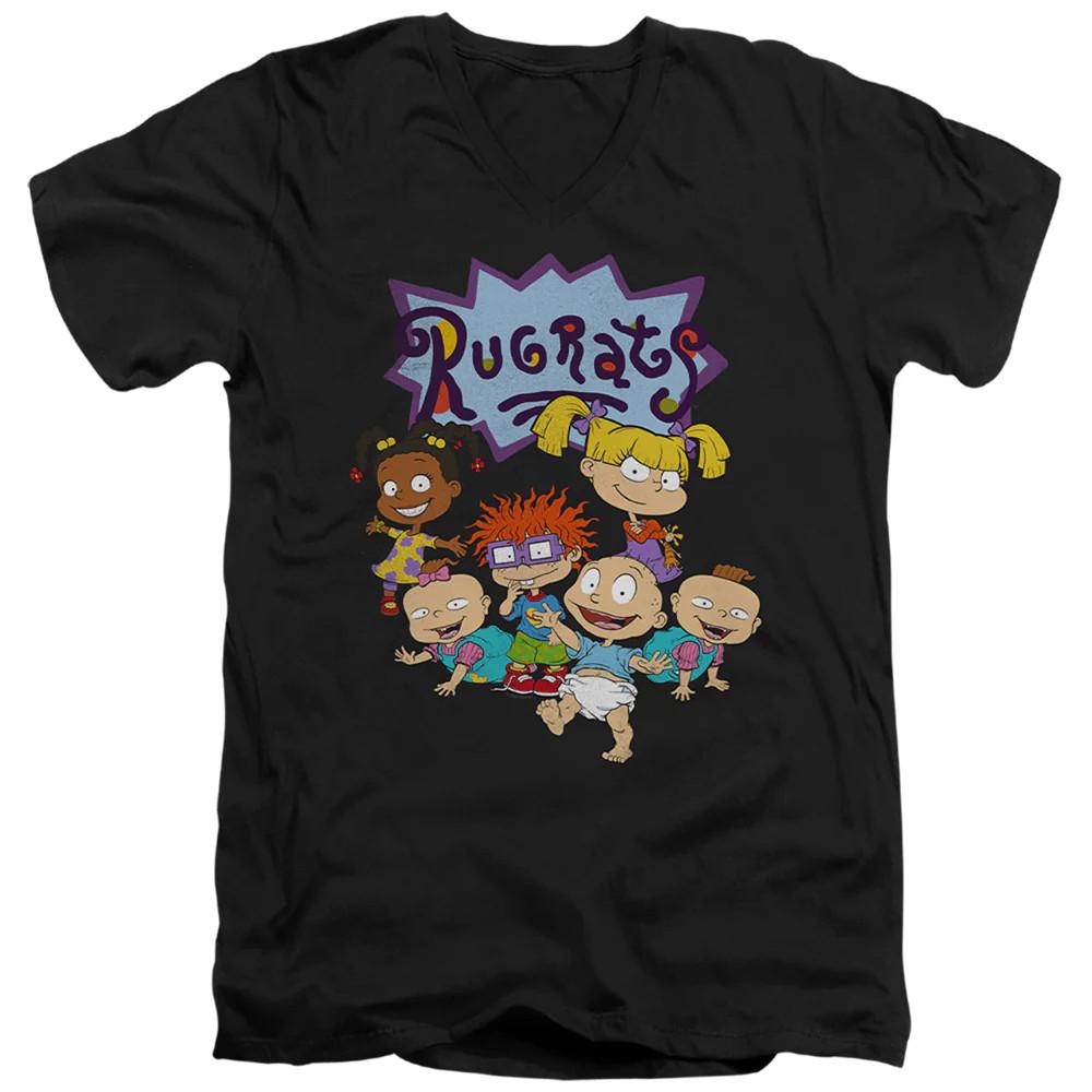 

Rugrats Rugrats Group Mens Slim Fit V-Neck T Shirt Black Officially Licensed M