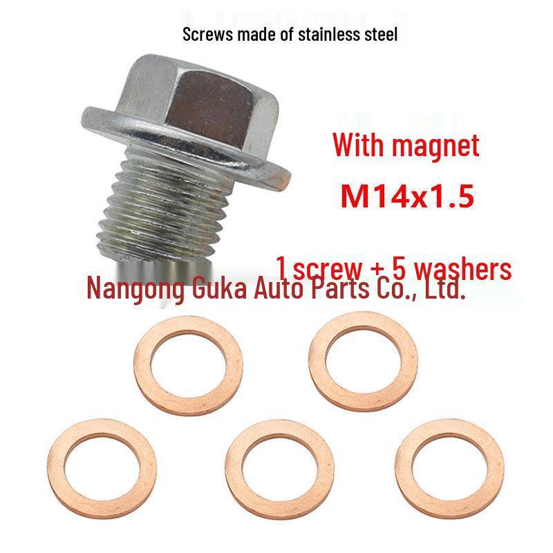Magnetic Oil Drain Plug M14 x 1.5 for Honda, Ford, Hyundai, Mazda - Strong Magnetic Oil Pan Bolt
