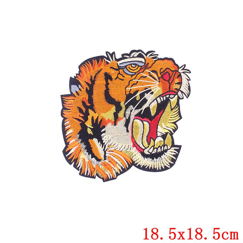 Punk Animal Large Embroidery Patch Iron On Patches For Clothing Thermoadhesive Patches On Clothes Sewing Patch For Jacket Back