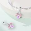 Original Copper Charms Luxury Pink-Winged Firefly Pendant Beads Fit Bracelet Diy Women Making Delicate Gift