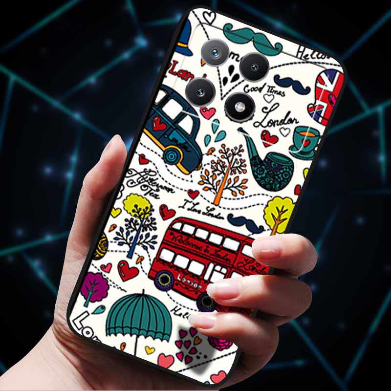 3D Flowers Emboss Fundas For Poco X6 Pro Case Soft Silicone Phone Case for Xiaomi Poco X6 Pro Poco X 6 Pro X6Pro Pocox6 Pro Bags