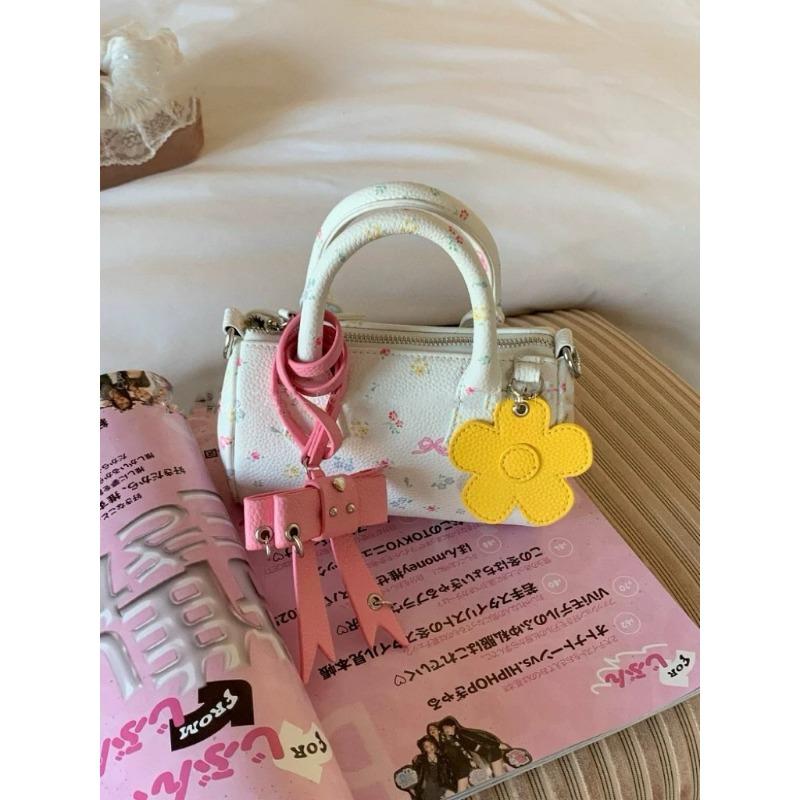 

Нишевый дизайн с маленьким цветочным бантом для поездок на работу Многоцелевая ручная сумка через плечо белый