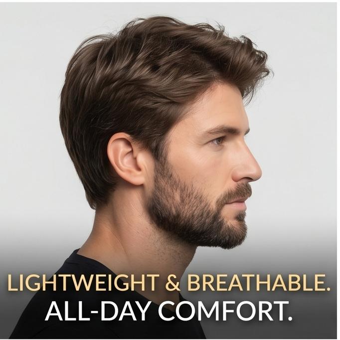 Men's Short Fluffy Curly Wig, Heat Resistant Synthetic Hair, Rose Net Cap, Natural Looking for Daily & Party Occasions