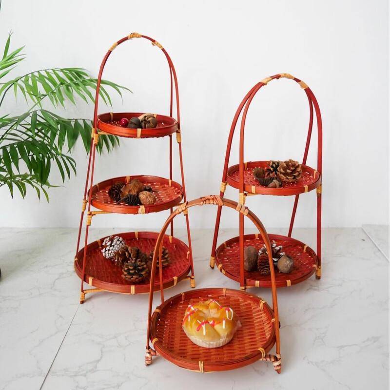 Handwoven Rattan Serving Trays & Baskets