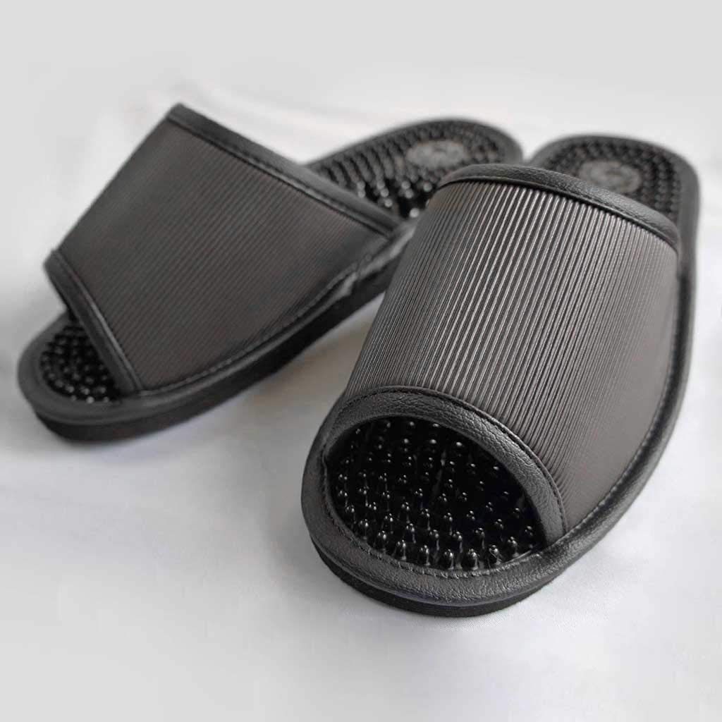 Kobo Slippers by Reyule Health Size Up To Made In Foot Black [Hakihaki - CREO] Sandals, L, 25.5cm, Japan, Reflexology,