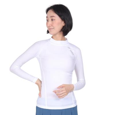 Camiseta Feminina Yonex Gola Alta Manga Longa Branca S, (011)
