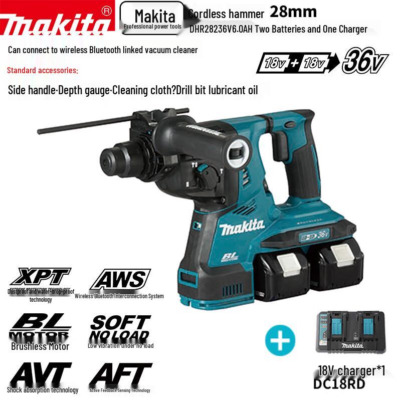 

Makita DHR282 36V Cordless Brushless Rotary Hammer CN plug (adapter included)