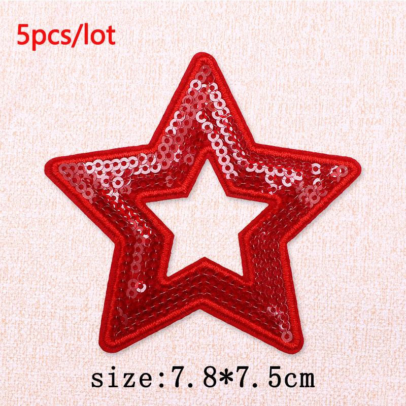 5Pcs/Lot Glitter Butterfly Bow Iron on Patches - Embroidered Patches on Clothes Bags Hats Jackets Decor