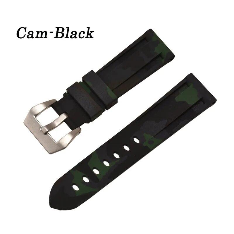 Universal 20mm 22mm 24mm 26mm Silikon Armband Camouflage Gummi Armband Sport Ersatz Uhr Band für männer Handgelenk Band