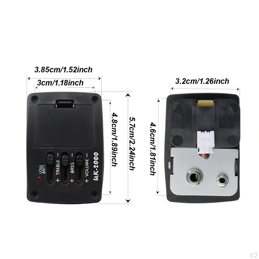 Ukulele Piezo Pickup with Preamp, 2 Band EQ , Musical Instrument Accessory,