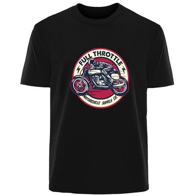 Letni retro motocyklowy nadruk wysokiej jakości męski 100% bawełniany oddychający pochłaniający pot T-shirt swobodny modny męski uliczny ubiór