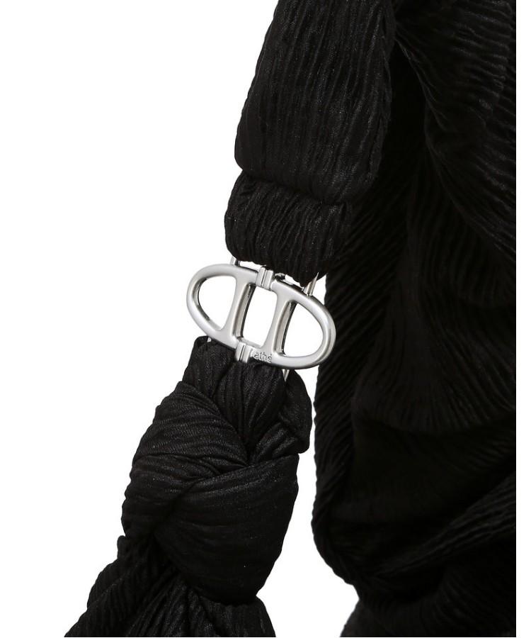 Athe Vanessabruno [Pli] Black Pleated 2-Way Shoulder Bag And Crossbody Bag L Aaba6E831Bk