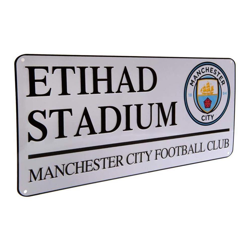 Oficiální fotbalový kovový pouliční znak Manchester City FC