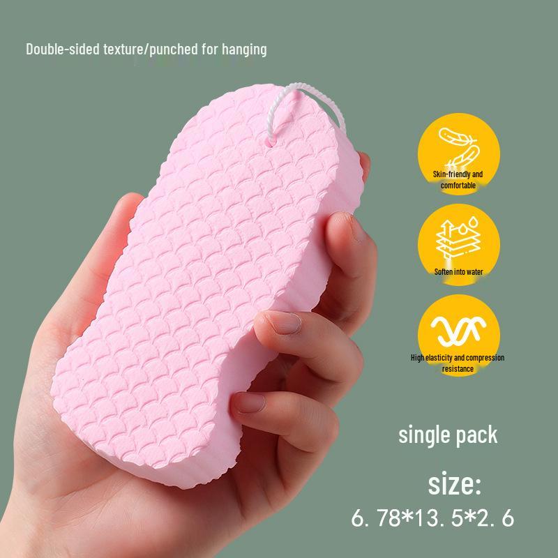 3D Exfoliating Sponge Bath Towel: Upgraded Double-Sided Cotton Scrubber for Baby Bathing and Skin Exfoliation