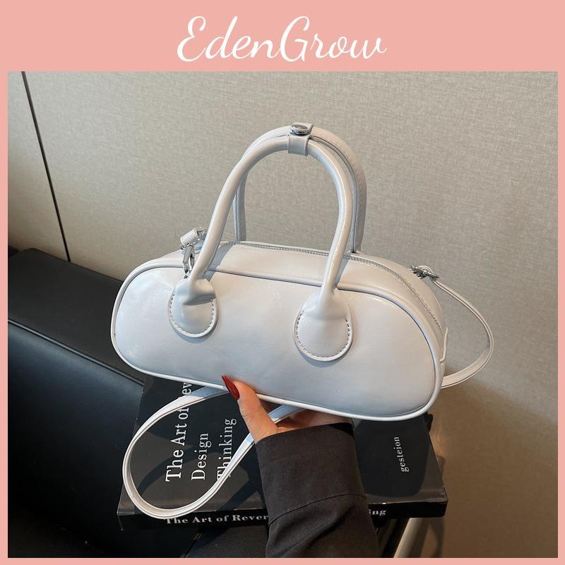 Versatile Color Solid Pu Boston Bag Zipper Closure Women Accessories Bags Travel