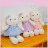 Plush Bunny Doll With Long Ears And Dress And Bow Designfor Kids Gift And Decoration