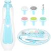 Baby Nail Trimmer Electric,Baby Nail Clippers, 6 In 1 Baby Nail File,Nail File Baby Grooming Kit Manicure Set for Toddler or Adults (Blue)