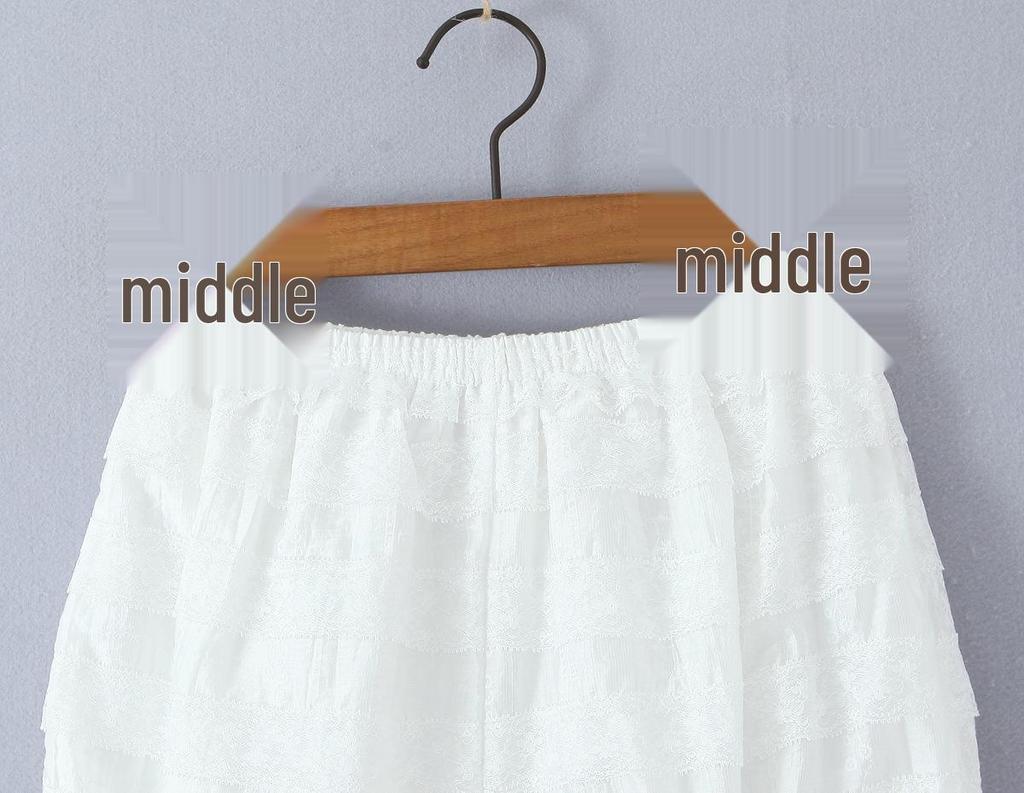 2026 Summer Fashion: European & American Casual Lace Ruffle Shirring Waist + Layered Shorts Women C27735