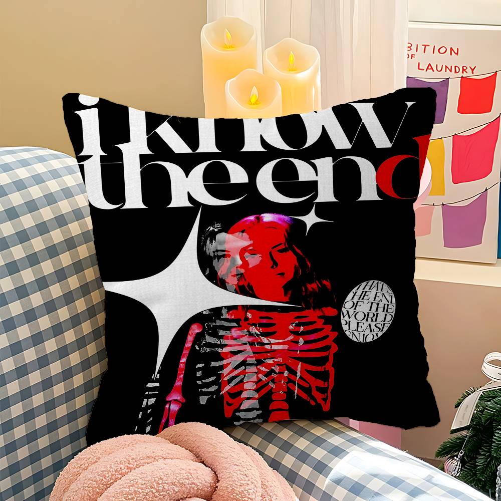 Phoebe Bridgers Music Album Stitch Lucky Dragon Pillow Cover Sofa Cushion Cover Home Room Decoration Children Gift