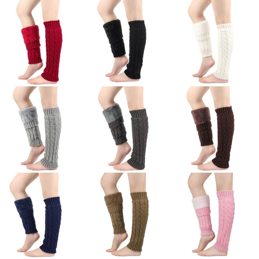 Foot Cover Winter Leg Warmers Knee High Knitted Leg Coverings Socks Fleece Leg Warmers  Women